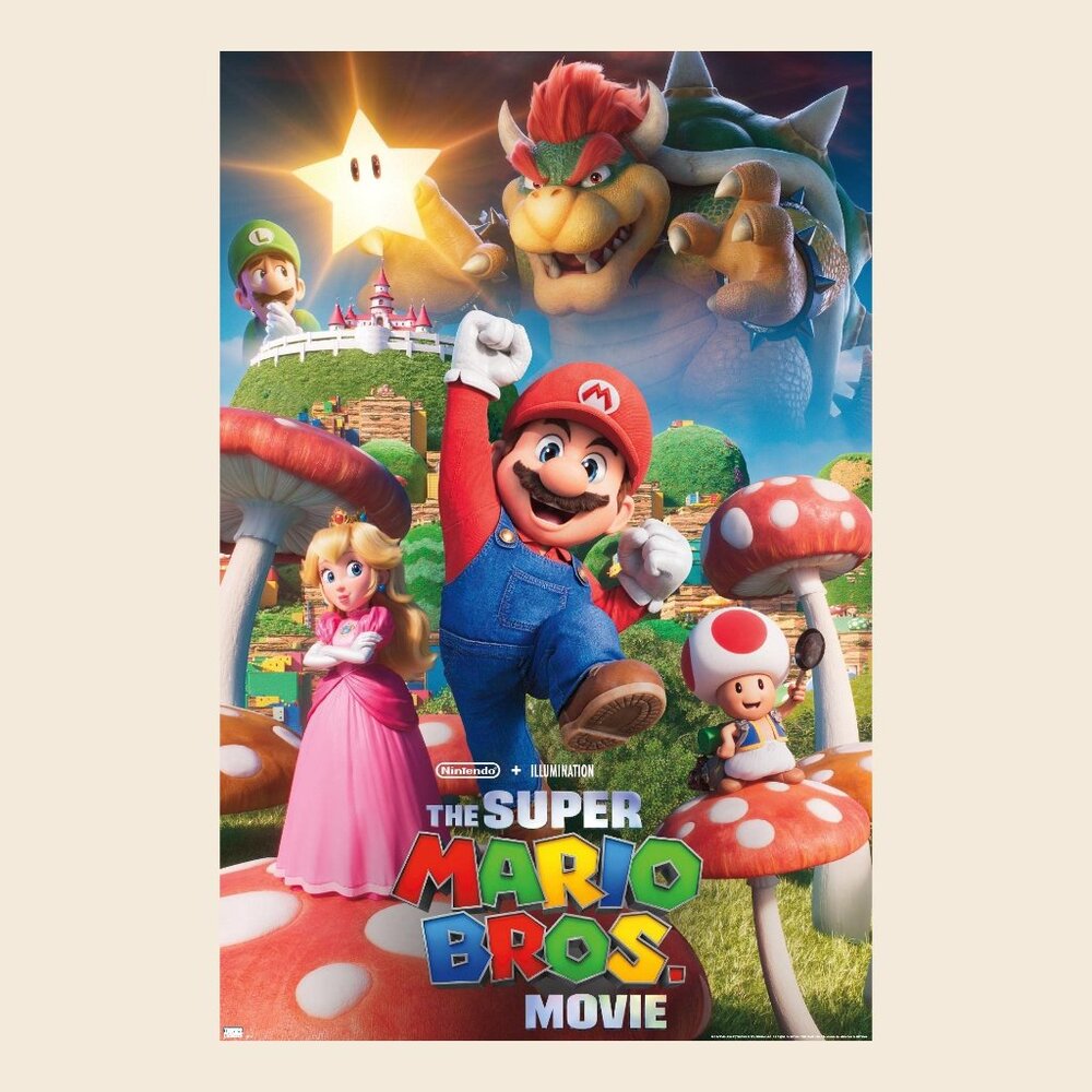 The Super Mario Bros Movie - Mushroom Kingdom Key Art Wall Poster Home Deco_ 165